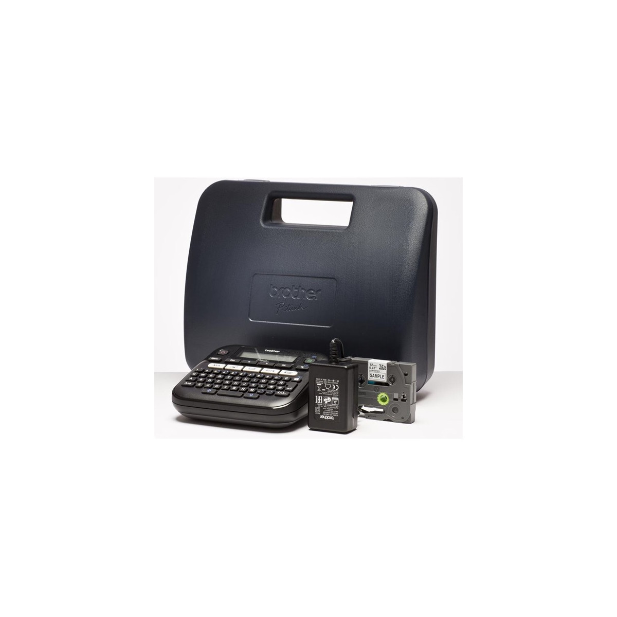 Image of BROTHER Címkenyomtató PT-D210VP, asztali, QWERTY billentyűzet, TZ tapes 3,5-12 mm, grafikus kijelző, hordtáska