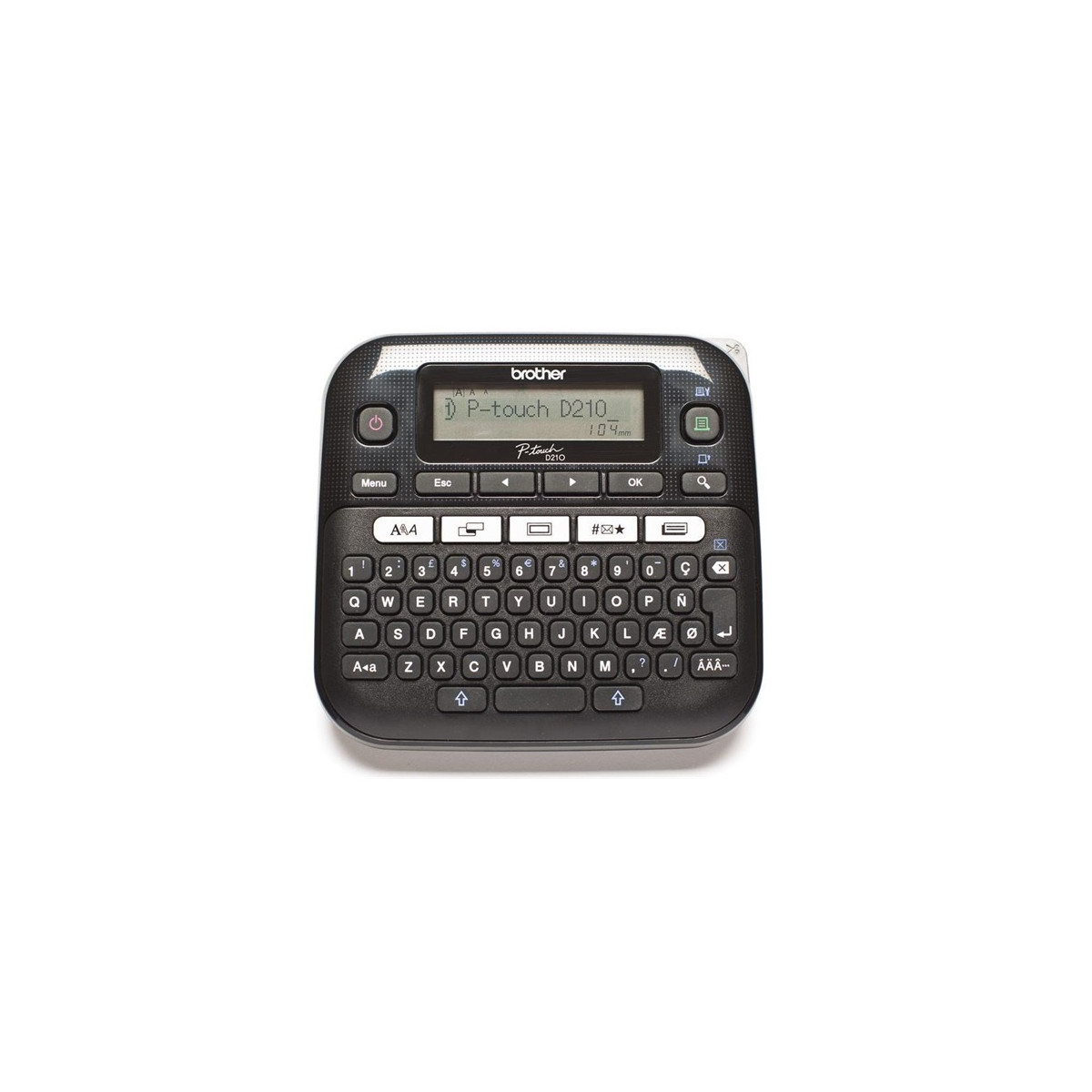 Image of BROTHER Címkenyomtató PT-D210, asztali, QWERTY billentyűzet, TZ tapes 3,5-12 mm, grafikus kijelző