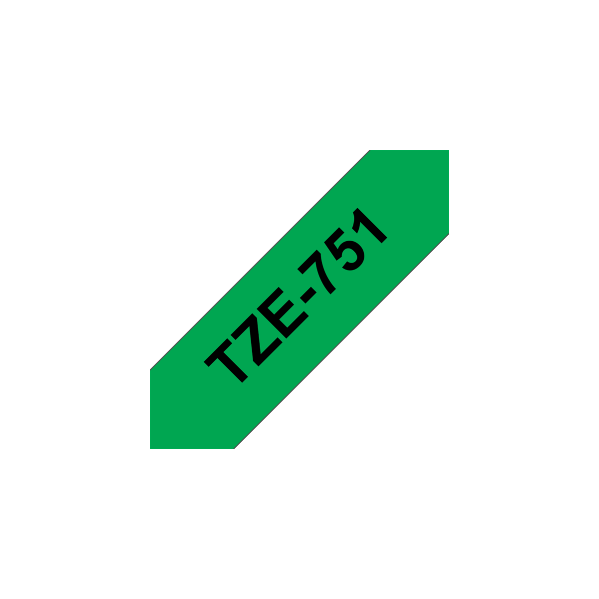 Image of BROTHER szalag TZe-751, Zöld alapon Fekete, Laminált, 24mm 0.94", 8 méter