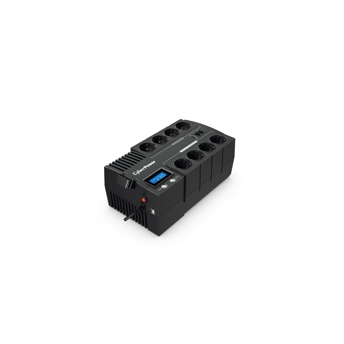 Image of CYBERPOWER UPS BR700ELCD (8 aljzat) 700VA 420W, 230V szünetmentes elosztósor + USB LINE-INTERAKTÍV