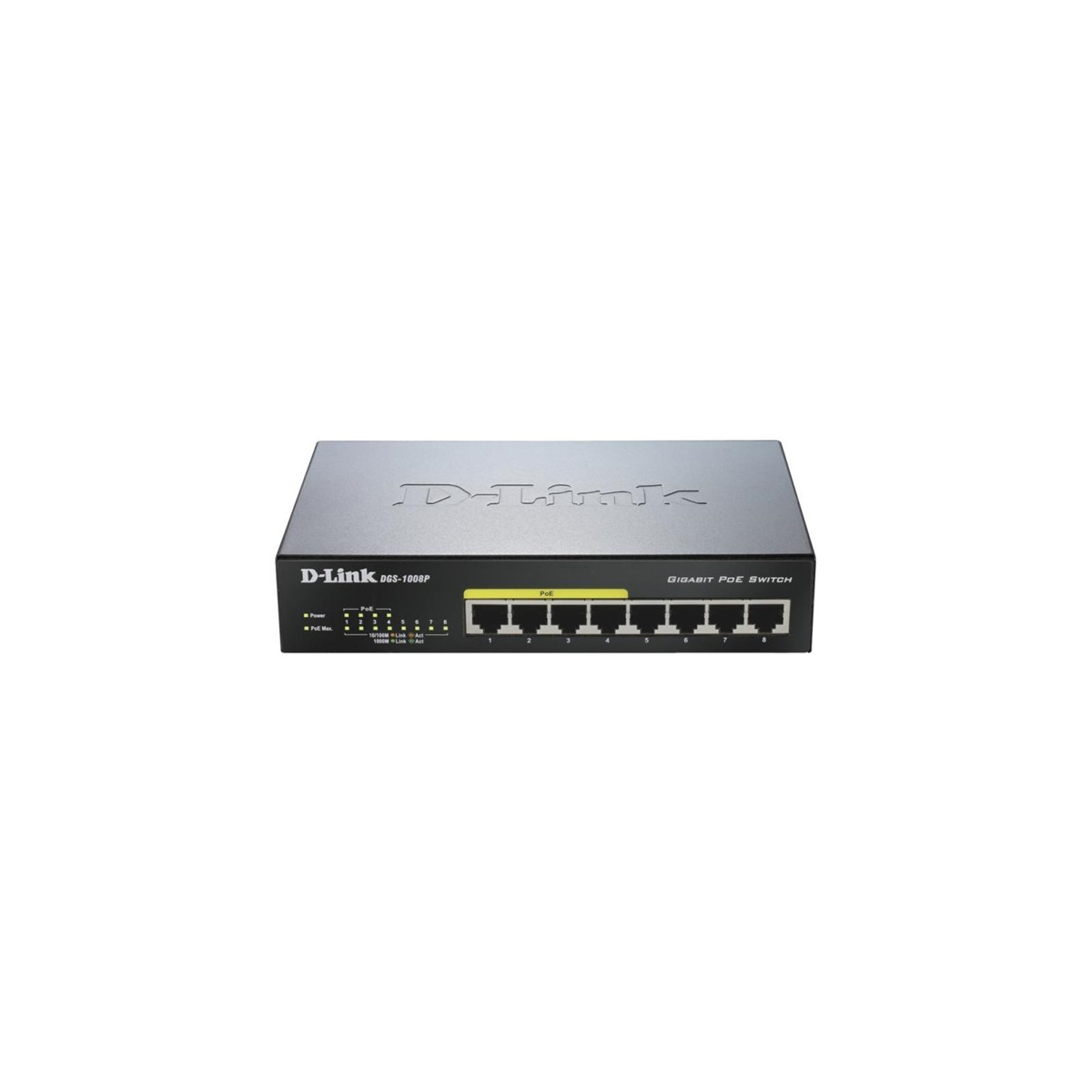 Image of D-LINK Switch 8x1000Mbps (4xPOE) Menedzselhető Fémházas Asztali, DGS-1008P/E