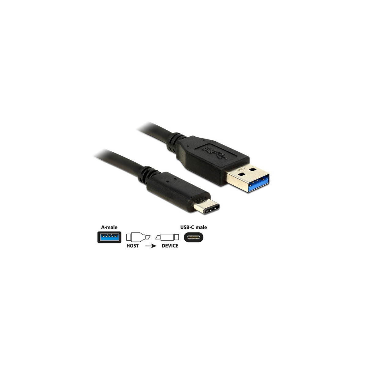 Image of DELOCK kábel USB 10 Gbps Type-A > USB Type-C 1m