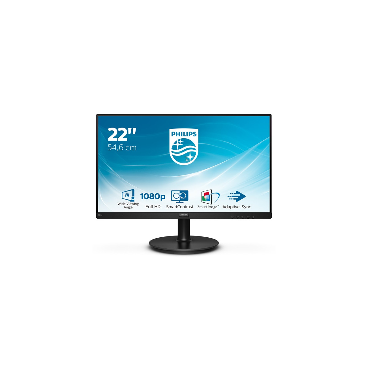 Image of PHILIPS VA monitor 21.5" 221V8A, 1920x1080, 16:9, 250cd/m2, 4ms, VGA/HDMI, hangszóró
