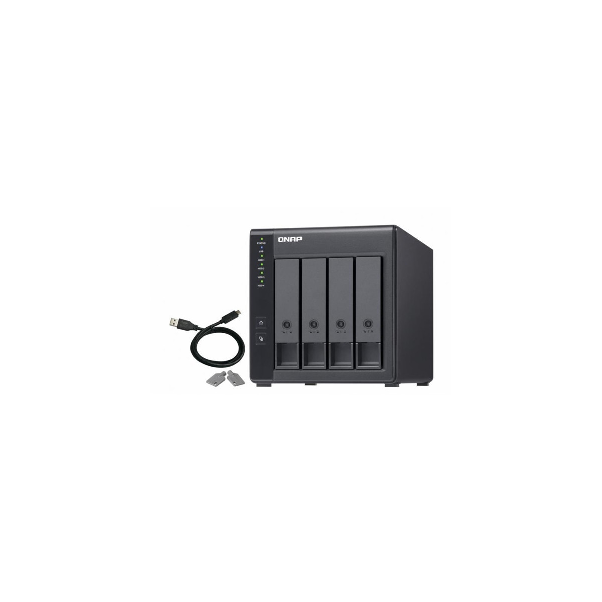Image of QNAP NAS 4 fiókos RAID bővítőegység, NAS-hoz és PC-hez, 1xUSB3.2 (Type-C), Asztali - TR-004