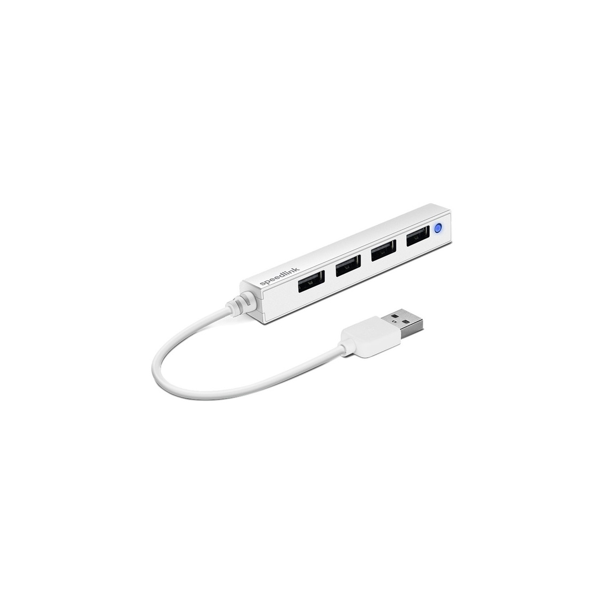 Image of Speedlink SL-140000-WE SNAPPY SLIM USB Hub, 4-Port, USB 2.0, Passzív, fehér