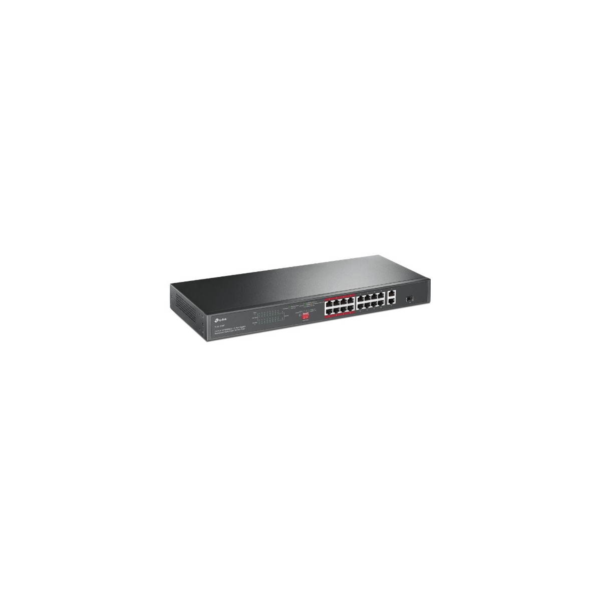 Image of TP-LINK Switch 16x100Mbps (16xPOE+) + 2x1000Mbps + 1xGigabit kombó SFP, TL-SL1218P