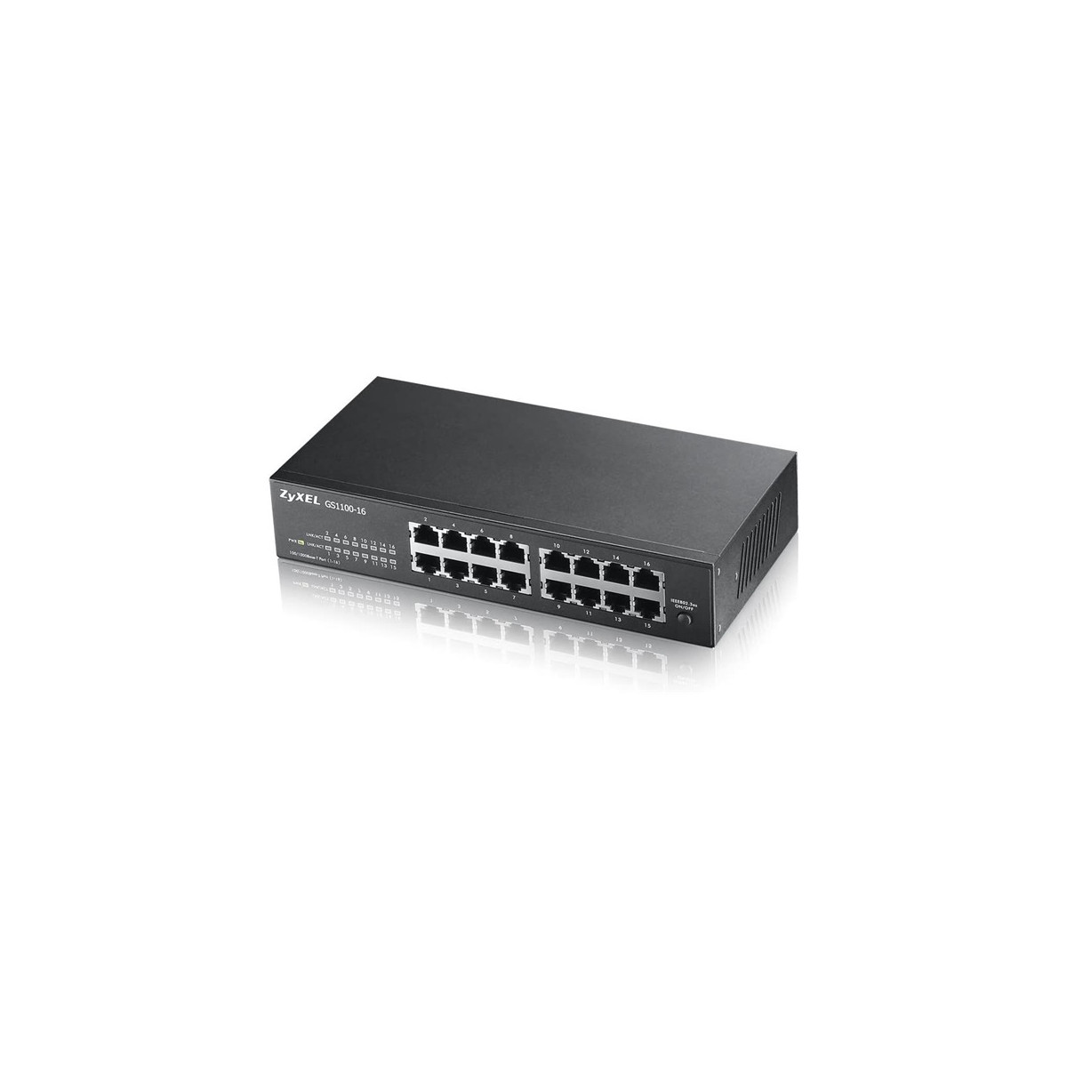 Image of ZYXEL Switch 16x1000Mbps Fémházas Rackes, GS1100-16-EU0103F