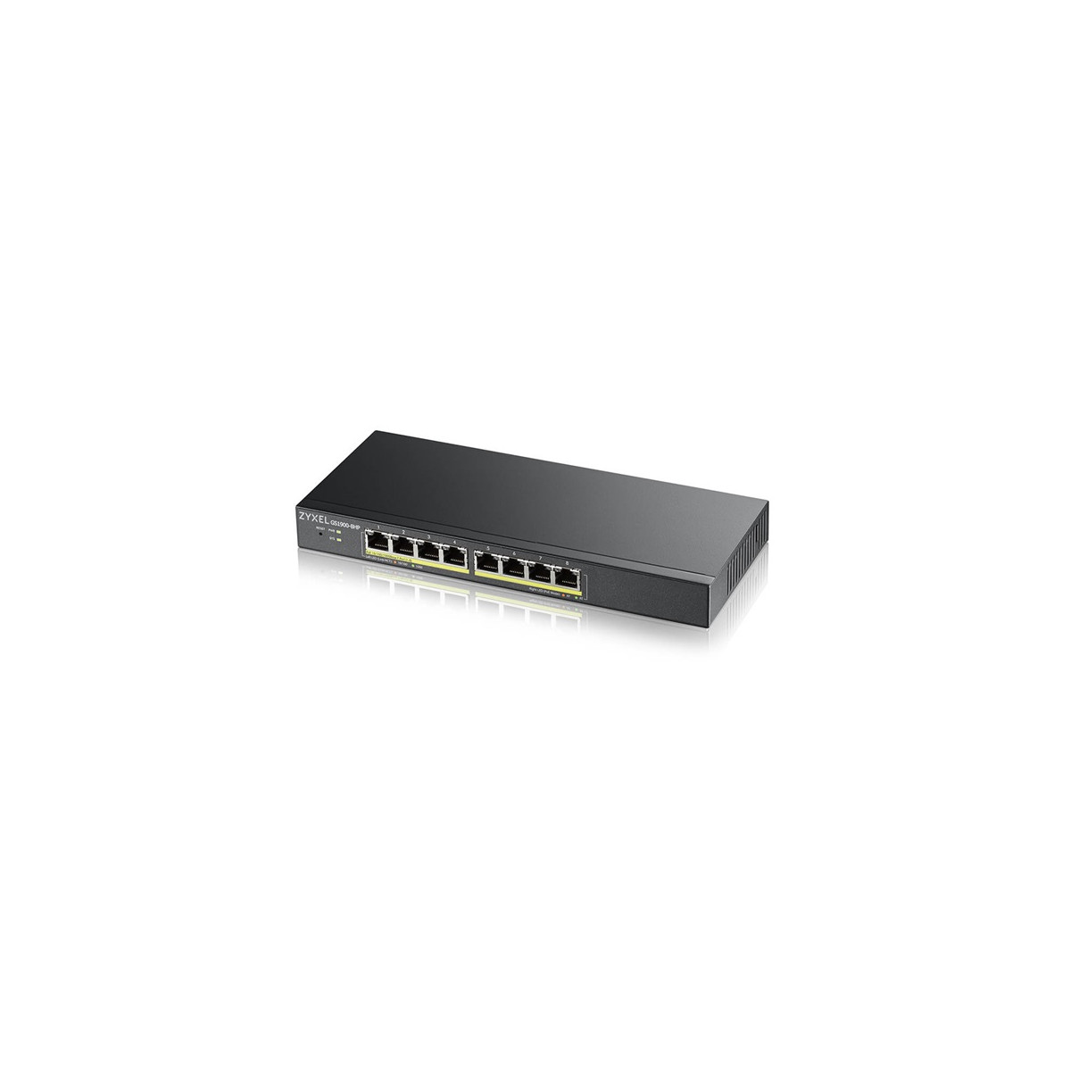Image of ZYXEL Switch 8x1000Mbps (8xPOE), Fémházas, Menedzselhető (8GbE port), GS1900-8HP-EU0103F