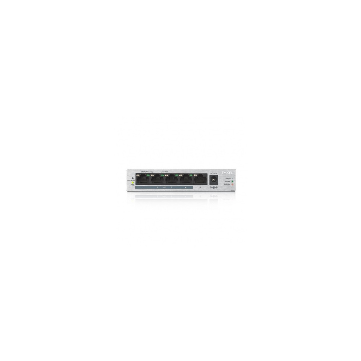 Image of ZYXEL Switch 5x1000Mbps (4xPOE+) Fémházas Asztali, GS1005HP-EU0101F