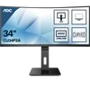 Kép 1/6 - AOC Ívelt VA monitor 34" CU34P2A, 3440x1440, 21:9, 300cd/m2, 1ms, 100Hz, 2xHDMI/DisplayPort/4xUSB, hangszóró