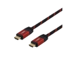 Kép 1/3 - DELTACO GAMING HDMI Kábel GAM-015, 2m, Ultra HD(3840x2160) at 60Hz, 18Gbps, ARC, HDCP 2.2, braided cable, black/red