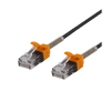 Kép 1/3 - DELTACO GAMING Patch kábel GAM-035, Patch Cable 1m, Cat 6A U / UTP, 500MHz, metal spring strain relief, Black