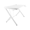 Kép 6/7 - DELTACO GAMING WT85 Gaming table, Steel frame, surface treated MDF, cable drawing holes, mug and headphone holder, white