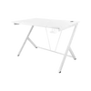 Kép 1/7 - DELTACO GAMING WT85 Gaming table, Steel frame, surface treated MDF, cable drawing holes, mug and headphone holder, white
