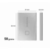 Kép 2/14 - SAMSUNG Hordozható SSD T7 Touch USB 3.2 1TB (Ezüst)