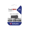 Kép 1/2 - VERBATIM Pendrive, extra ellenálló, 64GB, USB 2.0, "ToughMAX", fekete