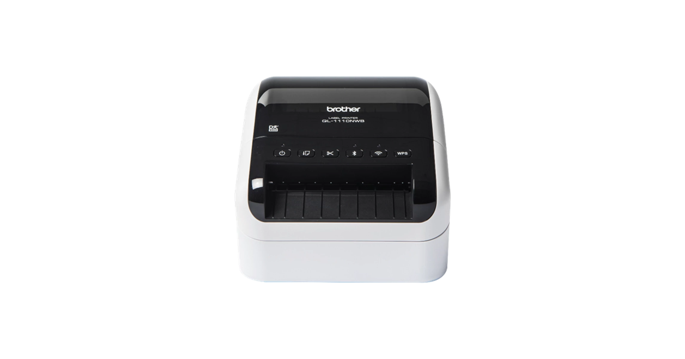 Brother Címkenyomtató QL1110NWB, asztali, thermál,  110mm/mp, USB/BT/LAN/Wifi, 300dpi, kijelző, DK címke