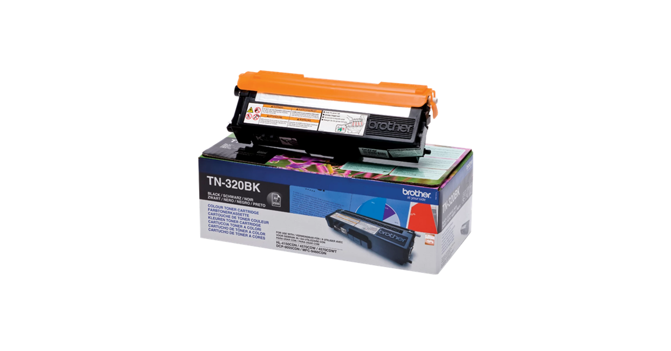 Brother Toner TN-320BK, Normál - 2500 oldal, Fekete