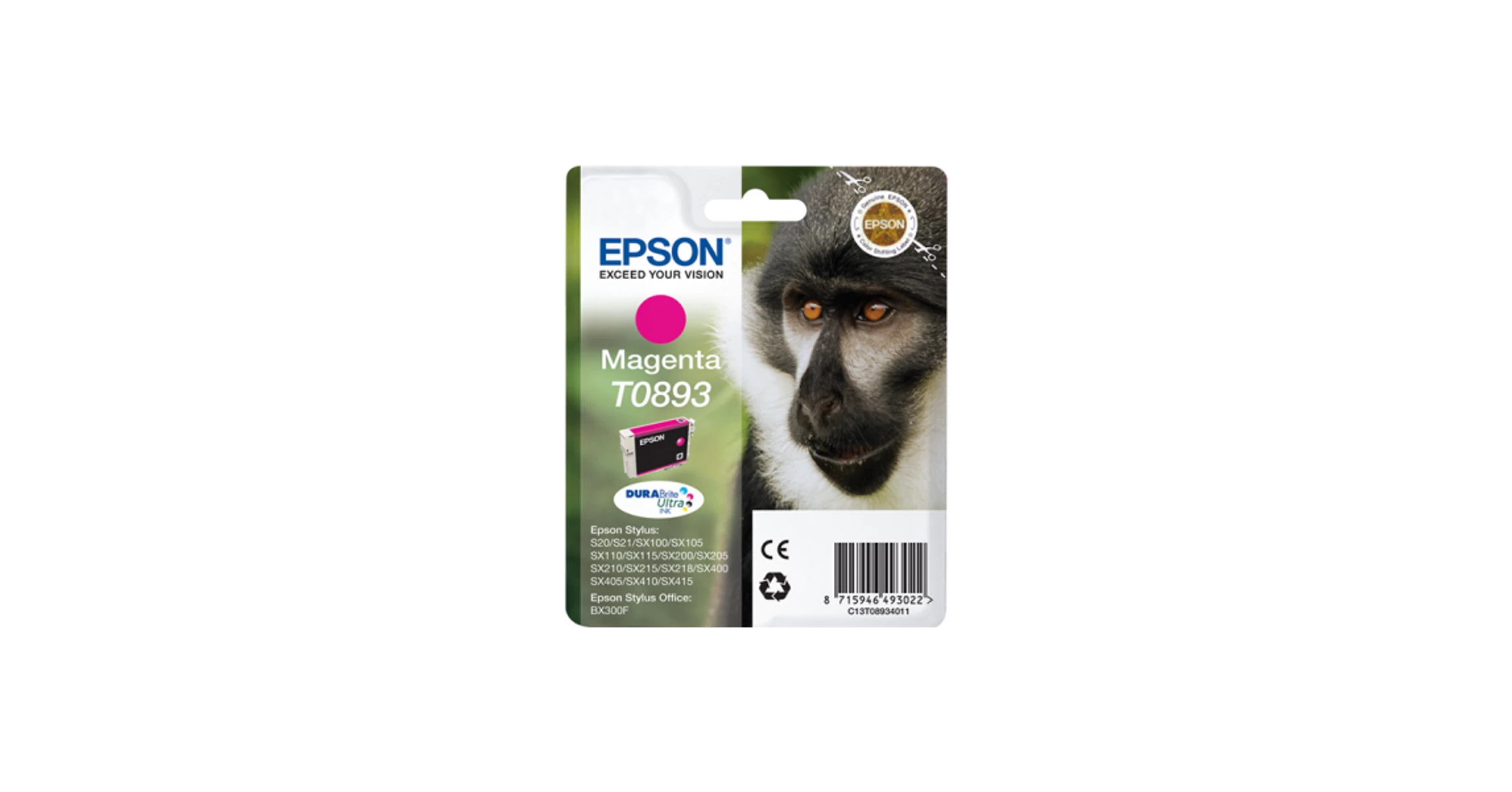 Epson Tintapatron Singlepack Magenta T0893 DURABrite Ultra Ink