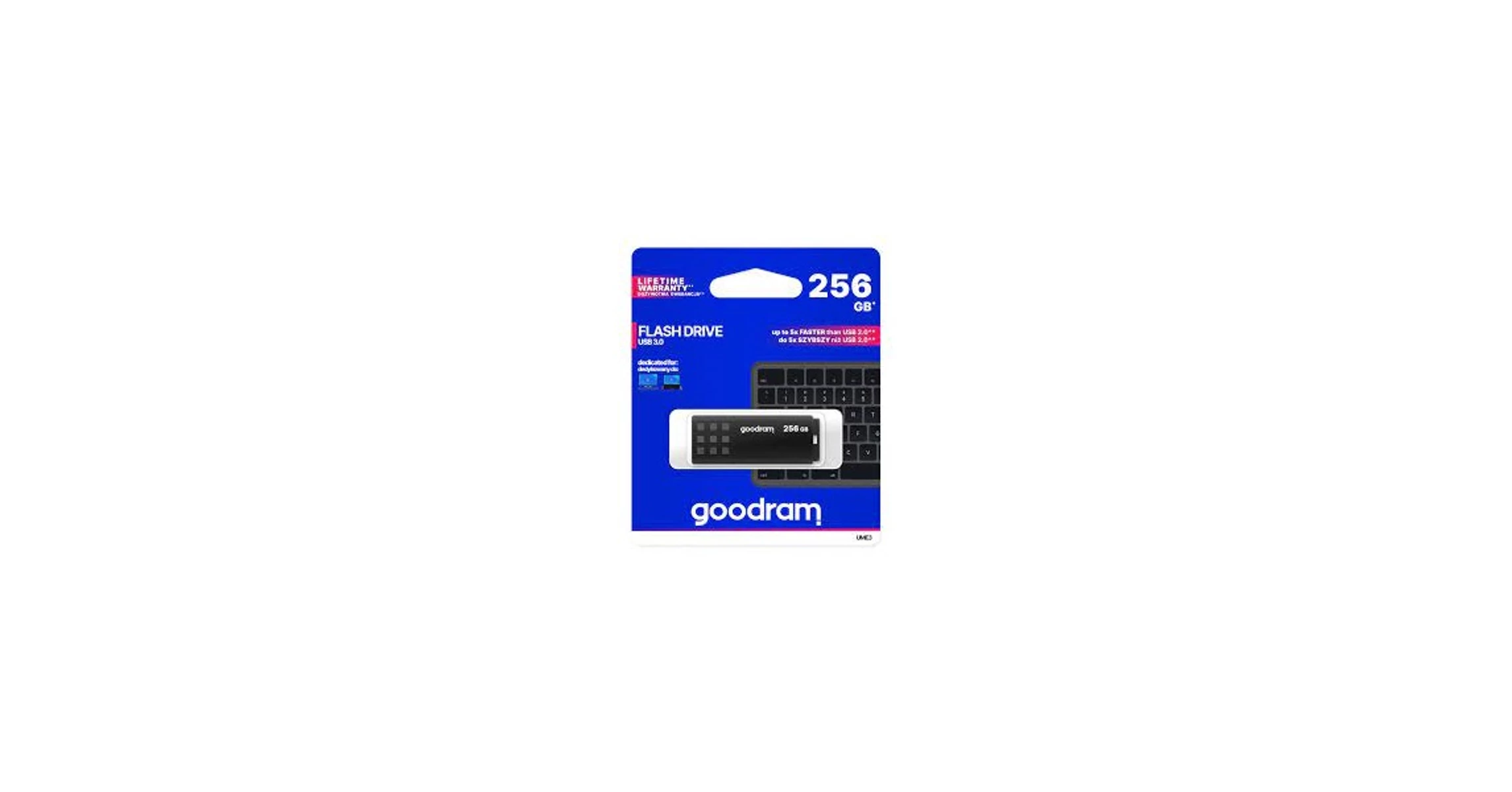 GOODRAM Pendrive 256GB, UME3 USB 3.1, Fekete