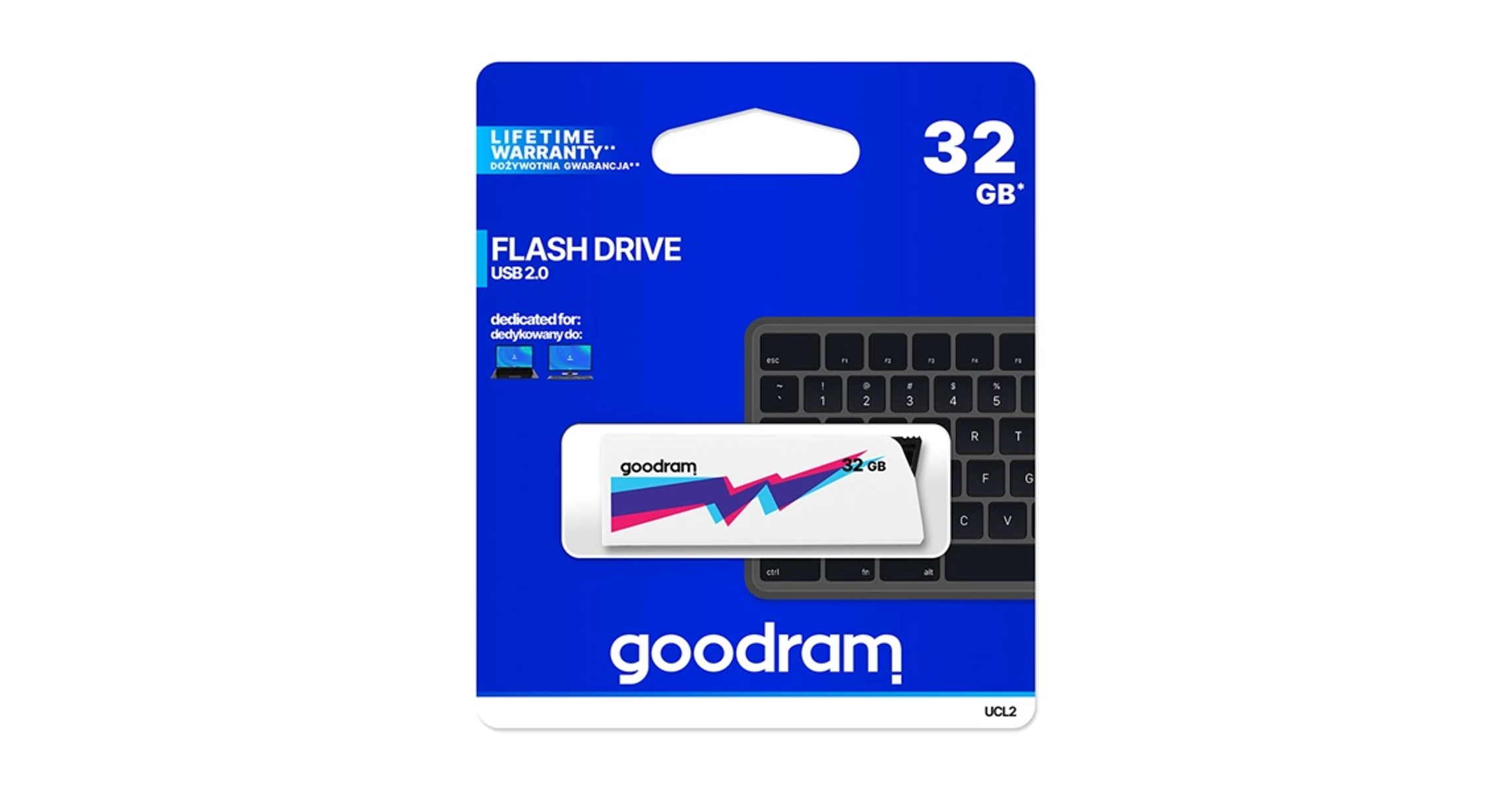 GOODRAM Pendrive 32GB, UCL2 USB 2.0, Fehér