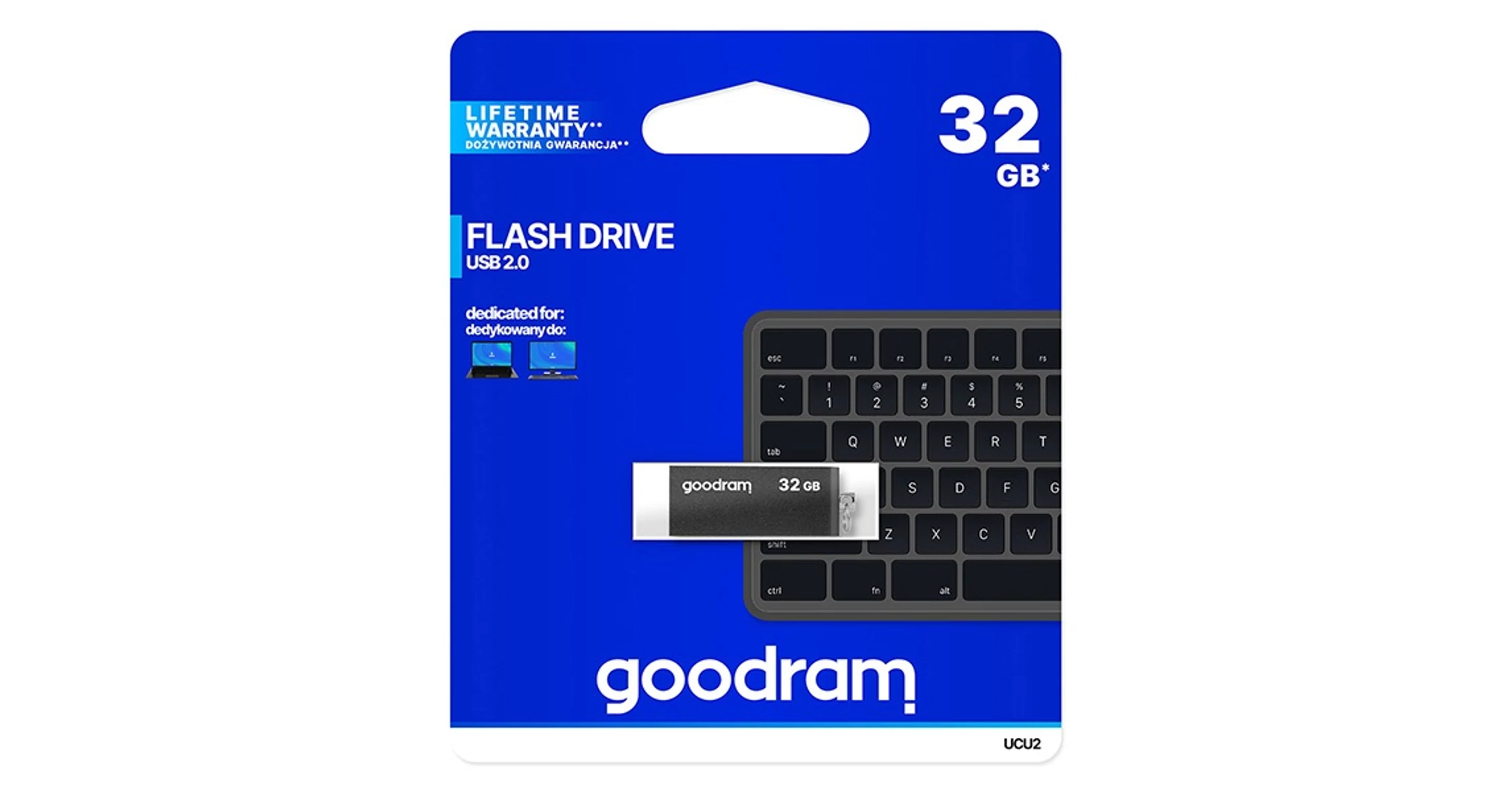 GOODRAM Pendrive 32GB, UCU2 USB 2.0, Fekete