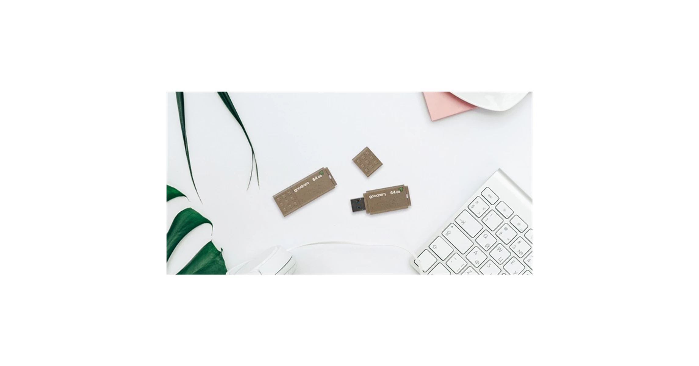 GOODRAM Pendrive 64GB, UME3 USB 3.1, ECO Friendly (100%-ban lebombó ház)