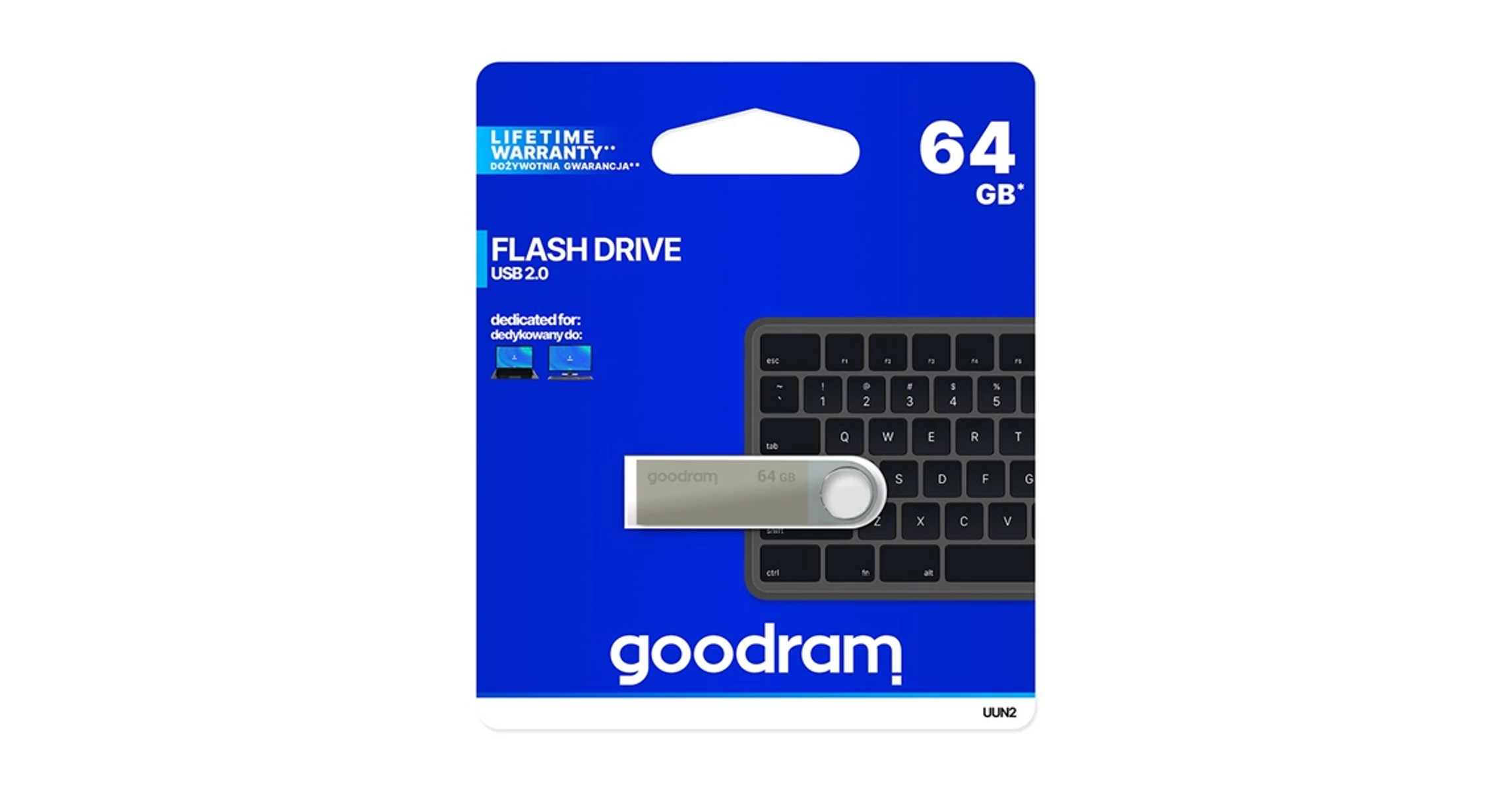 GOODRAM Pendrive 64GB UUN2 USB 2.0, Szürke