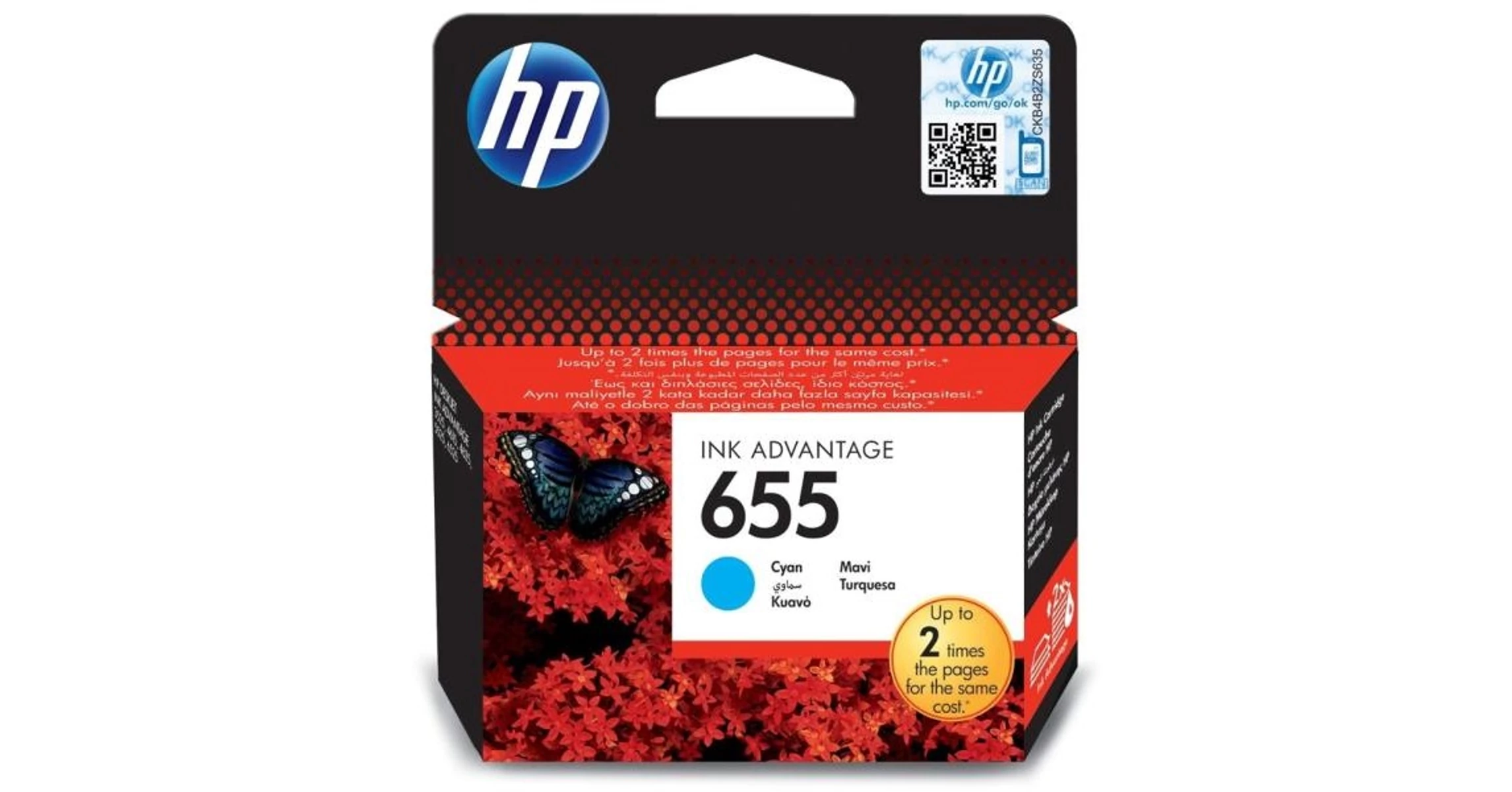 Hp Patron No 655 cián tintapatron Ink Advantage