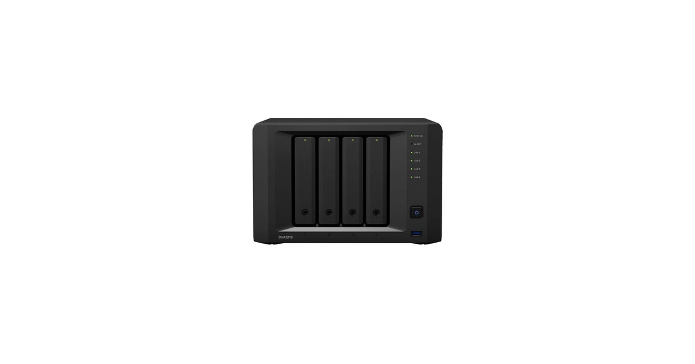 Synology NAS 4 fiókos DVA3219 NVR Intel Atom C3538 4x2,1GHz 4GB DDR4, 4x1GbE, 2xeSATA