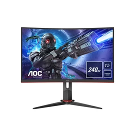 AOC Ívelt Gaming 240Hz VA monitor 31.5" C32G2ZE/BK, 1920x1080, 16:9, 300cd/m2, 1ms, 2xHDMI/DisplayPort