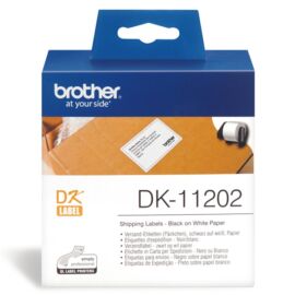 BROTHER Etikett címke DK-11202, Elővágott (stancolt), Papír címke, Fehér alapon fekete, 300 db