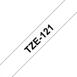 BROTHER szalag TZe-121, Átlátszó alapon Fekete, Laminált, 9mm  0.35", 8 méter