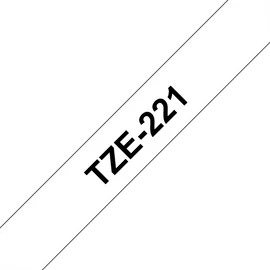 BROTHER szalag TZe-221, Fehér alapon Fekete, Laminált, 9mm  0.35", 8 méter