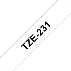 BROTHER szalag TZe-231, Fehér alapon Fekete, Laminált, 12mm  0.47", 8 méter