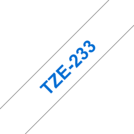 BROTHER szalag TZe-233, Fehér alapon Kék, Laminált, 12mm  0.47", 8 méter