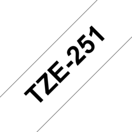 BROTHER szalag TZe-251, Fehér alapon Fekete, Laminált, 24mm  0.94", 8 méter