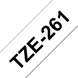 BROTHER szalag TZe-261, Fehér alapon Fekete, Laminált, 36mm  1.4", 8 méter