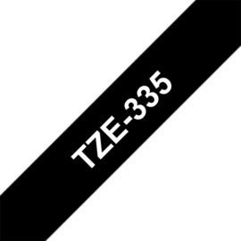 BROTHER szalag TZe-335, Fekete alapon Fehér, Laminált, 12mm  0.47", 8 méter