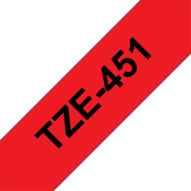 BROTHER szalag TZe-451, Piros alapon Fekete, Laminált, 24mm  0.94", 8 méter