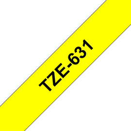 BROTHER szalag TZe-631, Sárga alapon Fekete, Laminált, 12mm  0.47", 8 méter