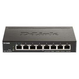 D-LINK Switch 8x1000Mbps Fémházas Asztali Menedzselhető, DGS-1100-08V2/E