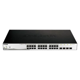 D-LINK Switch 24x1000Mbps (24xPOE) + 4xGigabit kombó SFP Menedzselhető Rackes, DGS-1210-28MP/E