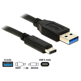 DELOCK kábel USB 3.2 Gen 2 Type-A > USB Type-C 1m