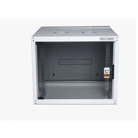 LEGRAND hálózati rack szekrény, 19` 12U SZÉL: 600 MÉLY: 600 MAG: 626 szürke egyrészes, üvegajtós készre szerelt MAX: 65
