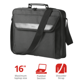 TRUST Notebook táska 21080, Atlanta Carry Bag for 16" laptops - black