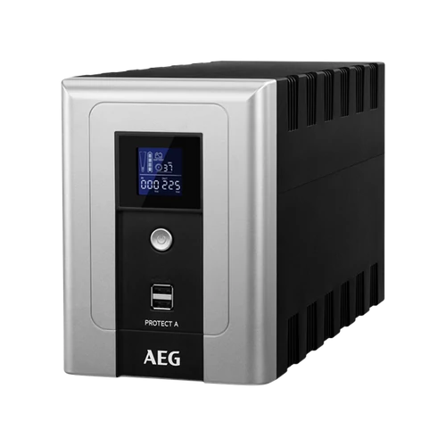 AEG UPS Protect A (3+1 IEC13) 1600VA (500 W) LINE-INTERAKTÍV szünetmentes, torony, LCD - USB/RS232, +DIN-adapter