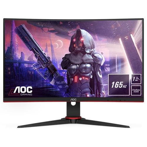 AOC Ívelt Gaming 165Hz VA monitor 23.6" C24G2AE/BK, 1920x1080, 16:9, 250cd/m2, 1ms, 2xHDMI/DisplayPort/VGA, hangszóró