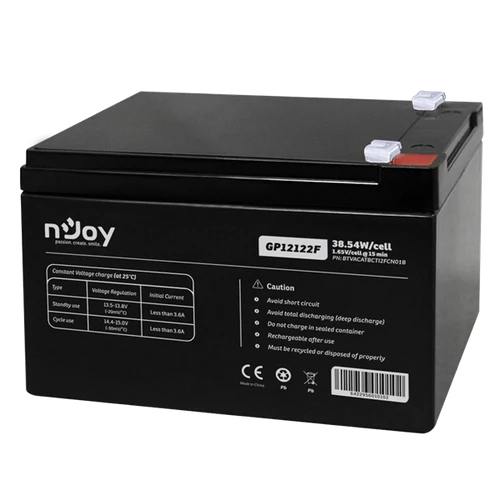 APC (NJOY) GP12122F Akkumulátor 12V/12Ah zárt, gondozásmentes Borne T2