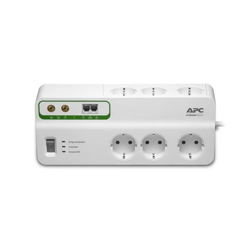 APC PMH63VT-GR túlfeszültségvédő elosztó, 3méteres, 6 DIN, 2KOAX, 2TEL